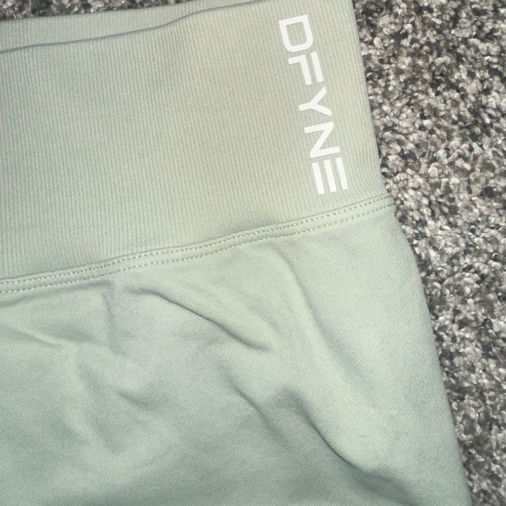 DFYNE High-Rise Bike Shorts in Sage Green - Picture 3 of 3